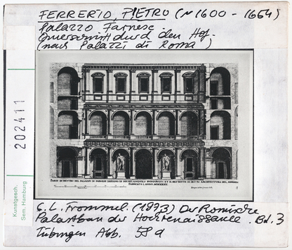 Vorschaubild Rom: Ferrerto, Pietro: Palazzo Farnese, Querschnitt durch den Hof 